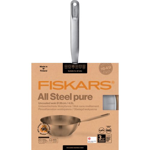 Сковорода Fiskars All Steel pure WOK (28 см) (1065629)