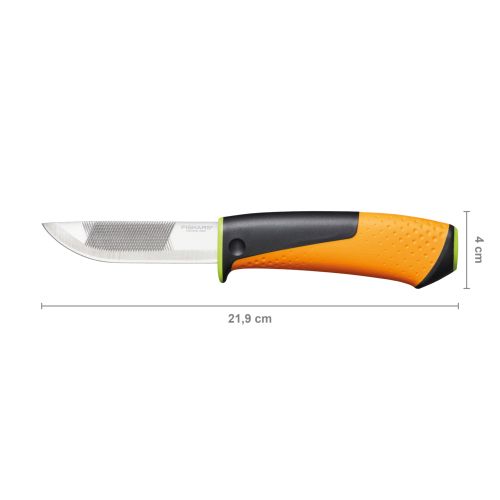 Універсальний ніж Fiskars Pro з точилом та напилом (1023619)