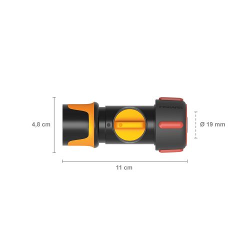 Конектор Fiskars з регулювальним клапаном On/Off (19 мм) (1027087)