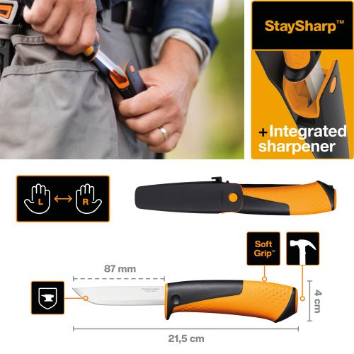 Універсальний ніж Fiskars Pro з точилом (1023618)